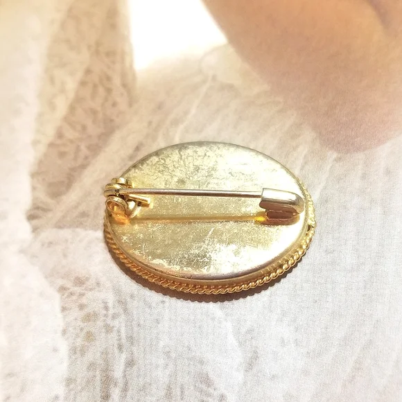 Vintage Micro Mosaic Tile Floral Brooch - Picture 4 of 6